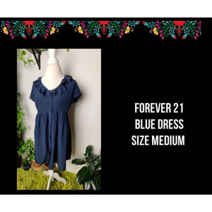 FOREVER 21 ~ 100% SILK BLUE DRESS